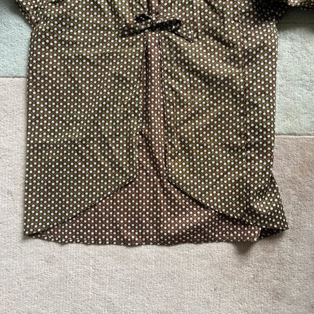 Vintage Japanese Calico Print Cotton House Dress / Apron Women's Large - Picture 9 of 15